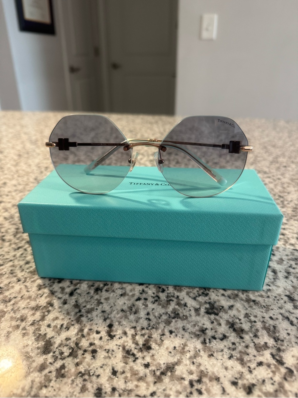 Tiffany & Co. Women's Rimless Gradient Sunglasses in Blue TF3077